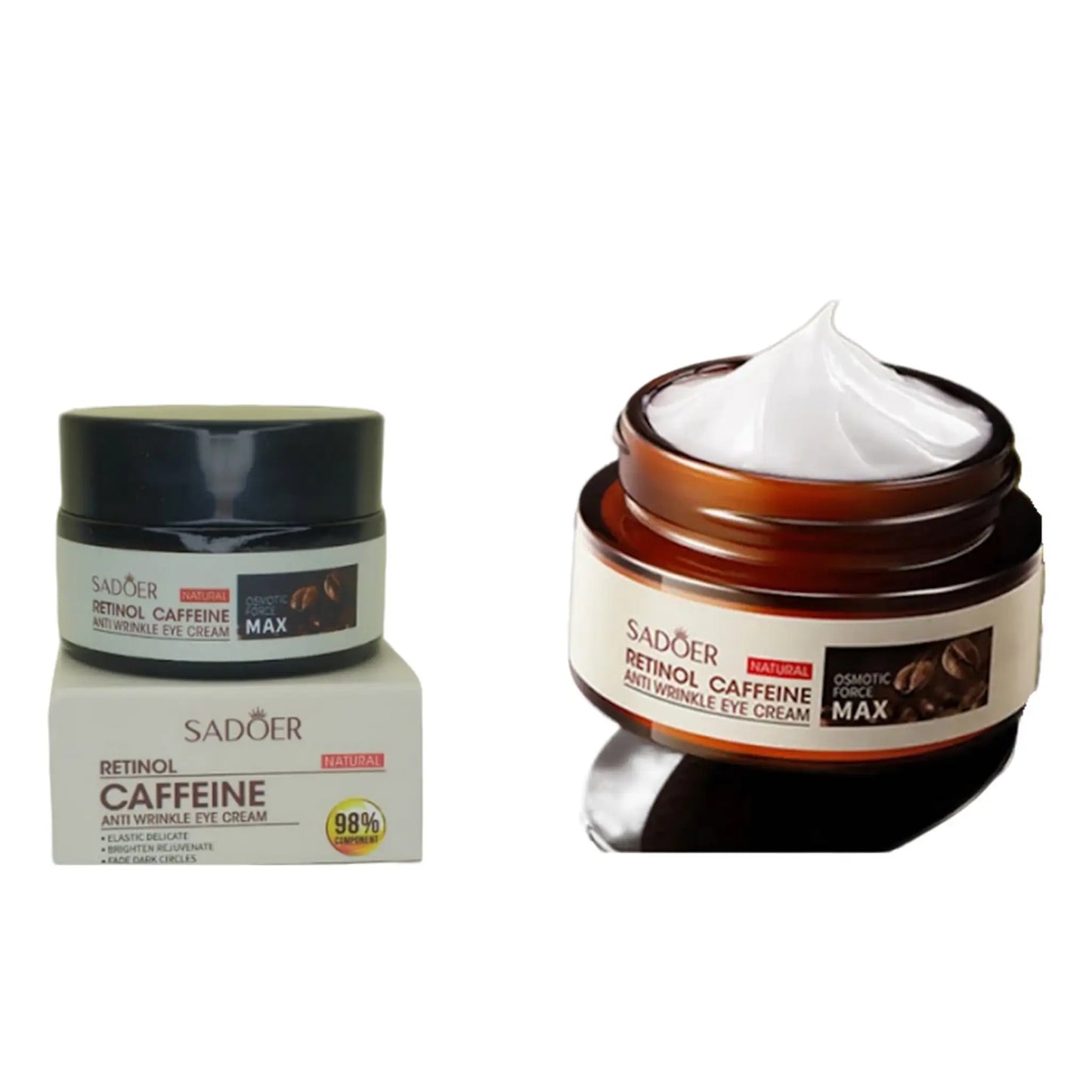 Crema Hidratante Aclarante Con Cafeína y Retinol 20g SADOER Set x6 - J&C Cosmetics