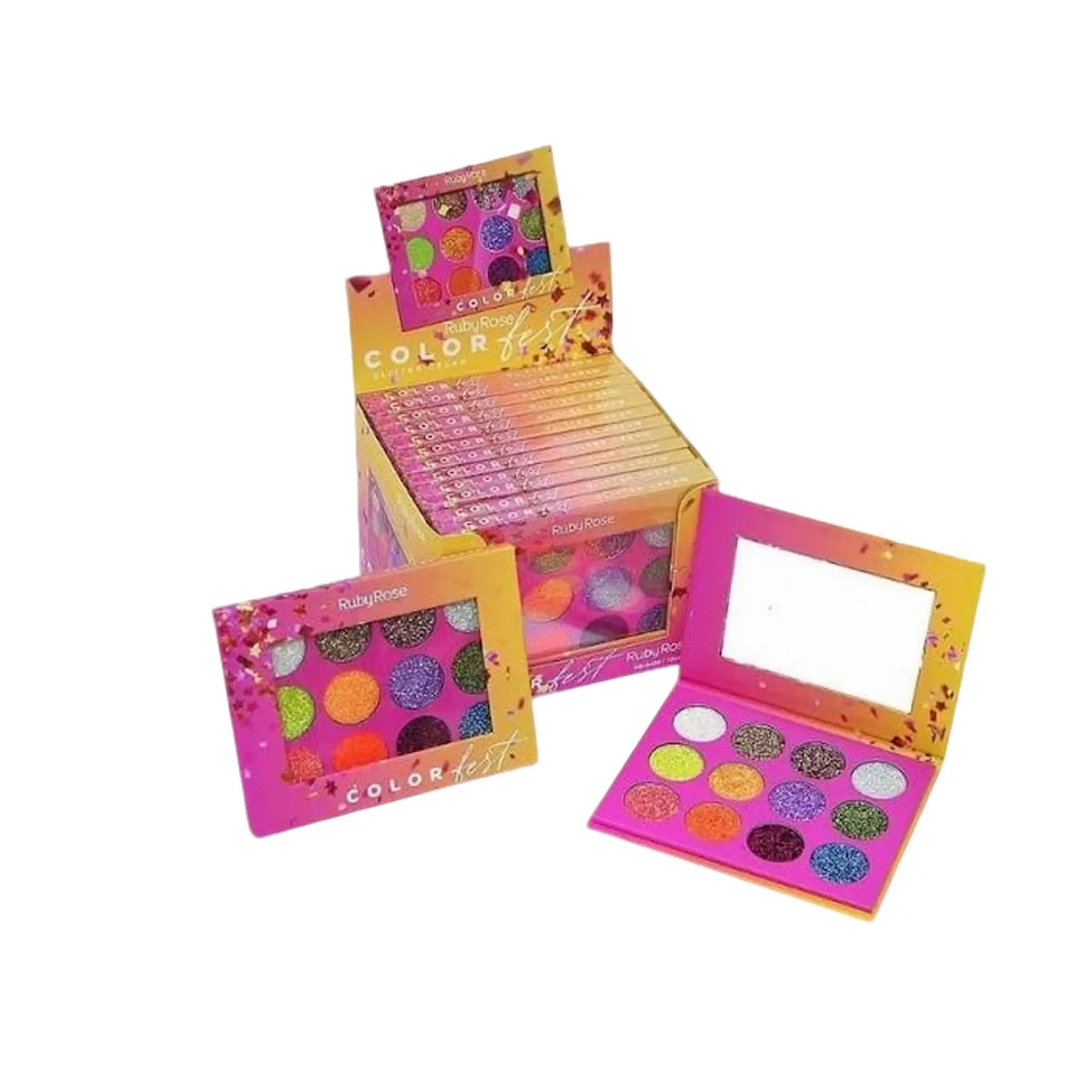 Paleta de Sombras Glitter RubyRose Set x12 - J&C Cosmetics