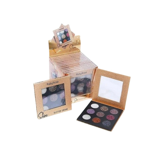 Paleta de Sombras Glitter Ruby Rose Shine Gold Set x12 - J&C Cosmetics