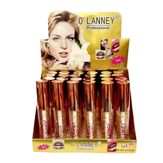 Brillo de Labios Profesional 24K O'LANNEY Set x24 - J&C Cosmetics