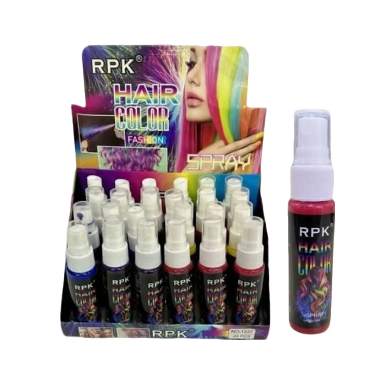 Tinte Temporal para Cabello en Spray RPK Set x24 - J&C Cosmetics