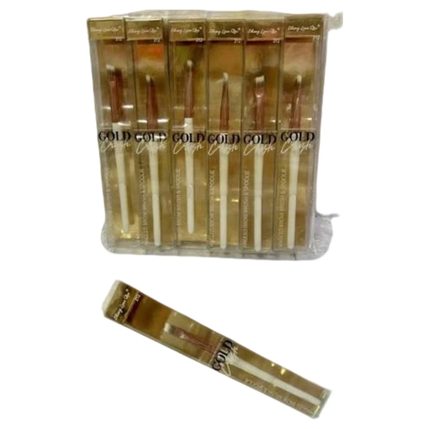 Brocha para Cejas y Delineado de Ojos GOLD Set x12 - J&C Cosmetics