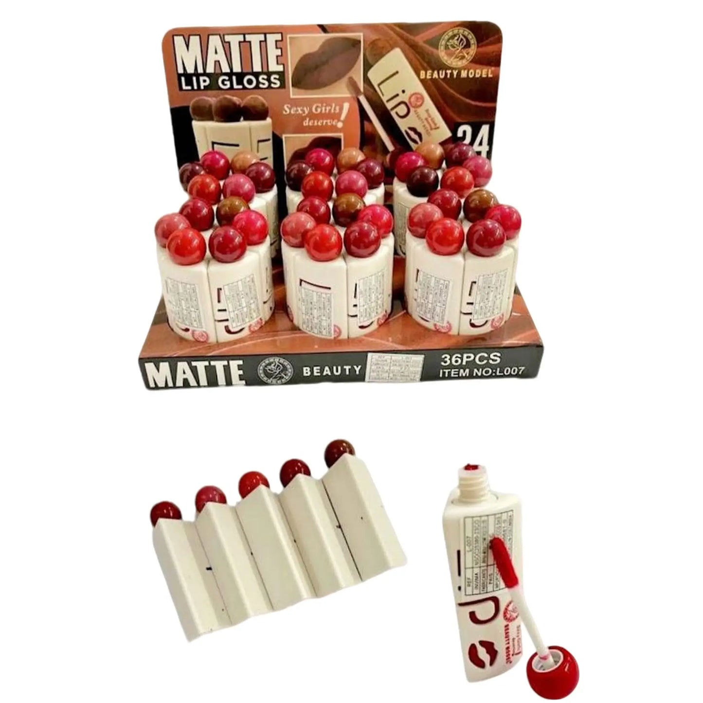 Labial Liquido Mate BEAUTY MODEL Set x36 - J&C Cosmetics