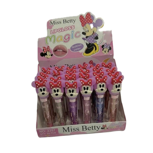 Brillo Labial Color con Minnie Mouse Miss Betty Set x24 - J&C Cosmetics