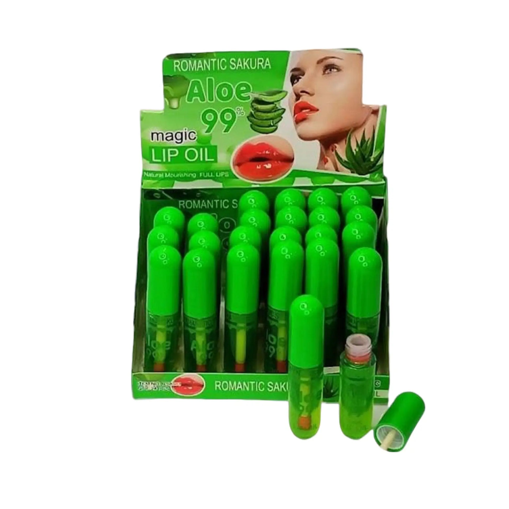 Aceite Labial Mágico Con Aloe Vera Romantic Sakura Set x24 - J&C Cosmetics