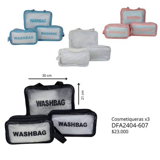 Set de Cosmetiqueras x3 WASHBAG - Kit x4